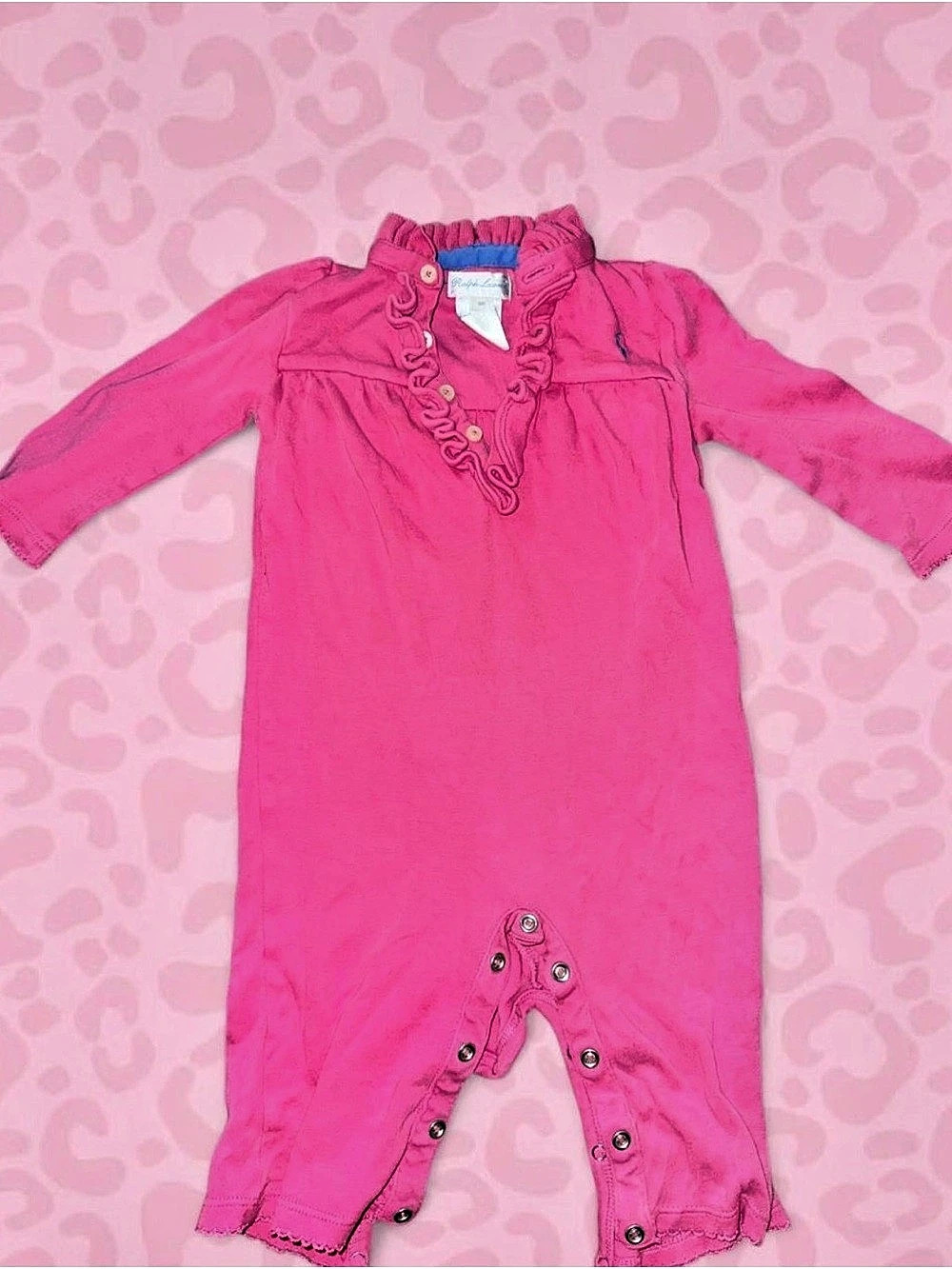 Ralph Lauren Pink Baby 6M Footie Like New
